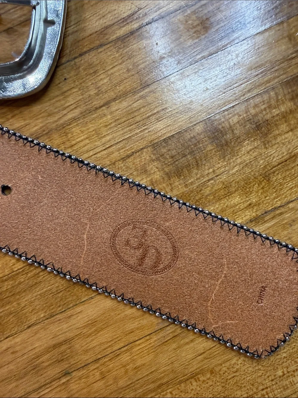 3D Leather Belt Thick with Crosses and large Buckle (15)